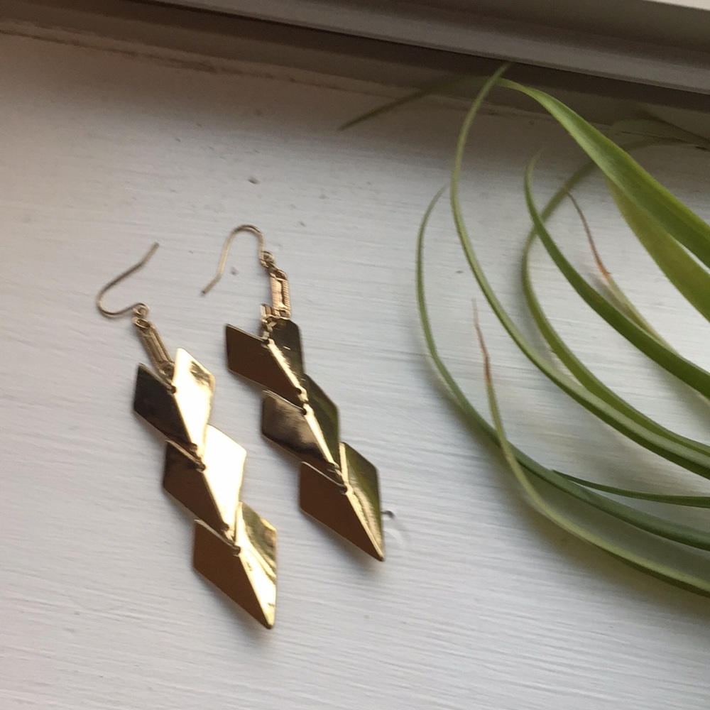 Triple Chevron Drop Earings